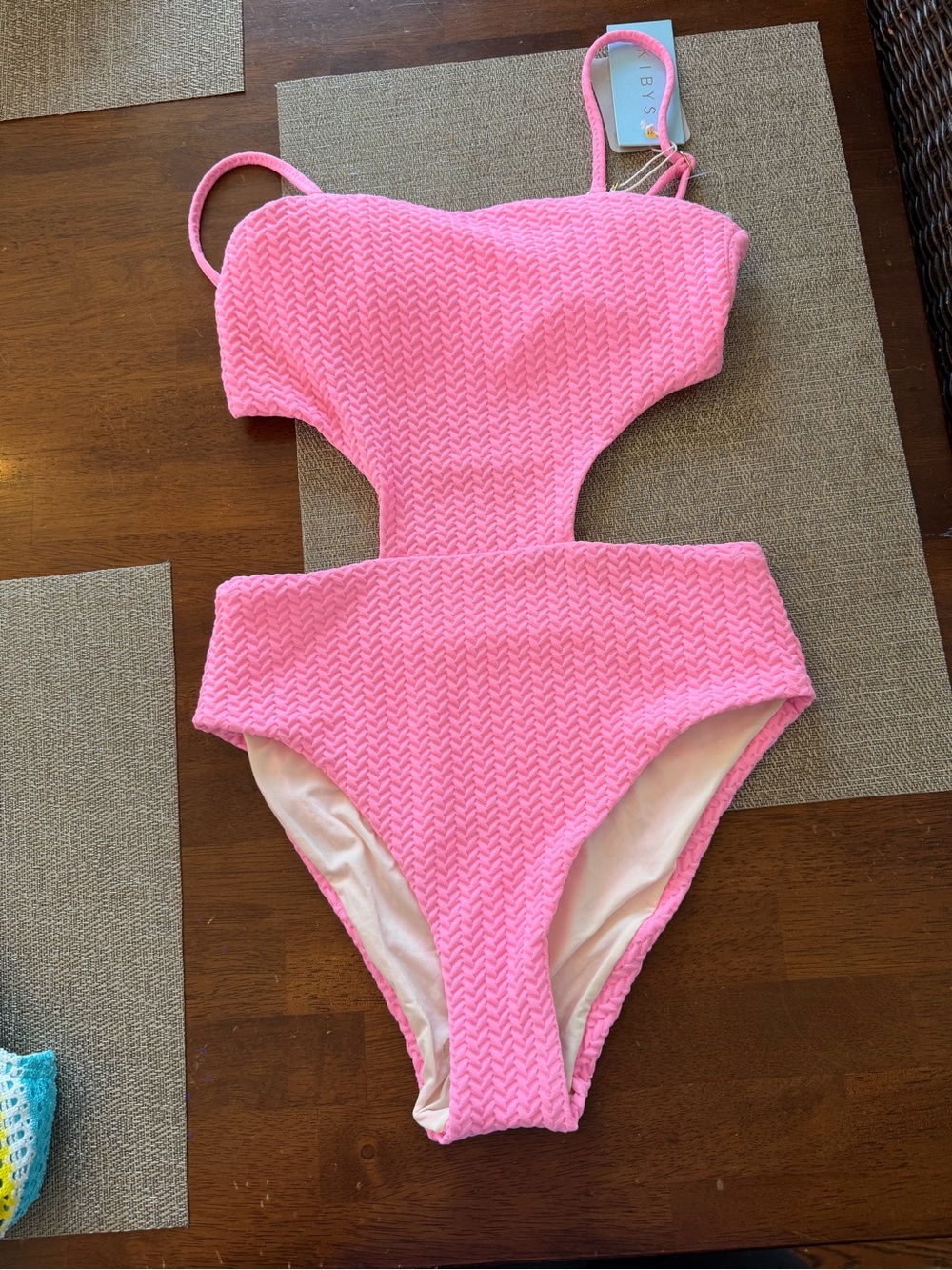 KIBYS one piece backless‎ swimsuit in pink.  NWT.